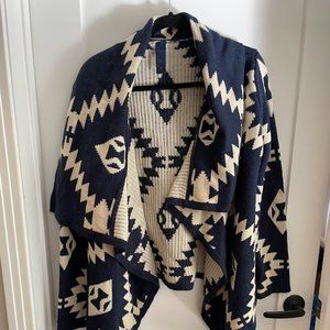 comfy oversized cardigan with aztec design